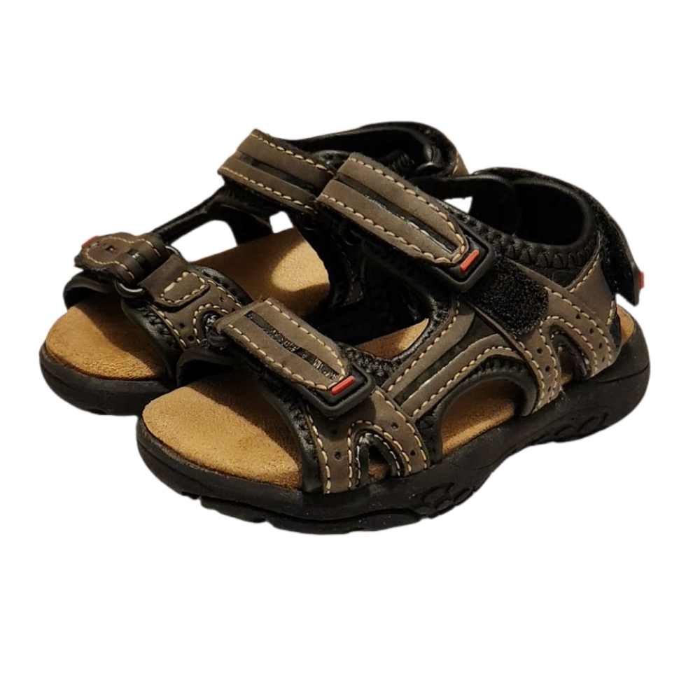 Thereabouts Leather Memory Foam Boys Toddlers Velcro Strap‎ Sandals Adjustable